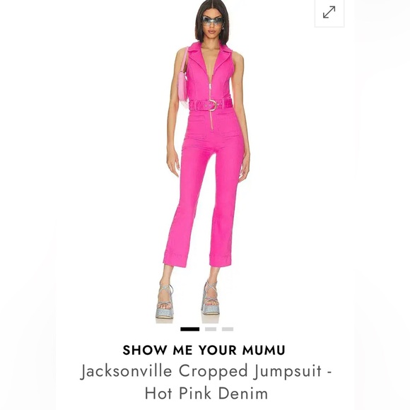 Show Me Your MuMu Pants - Show Me Your Mumu Hot Pink Cropped Jumpsuit